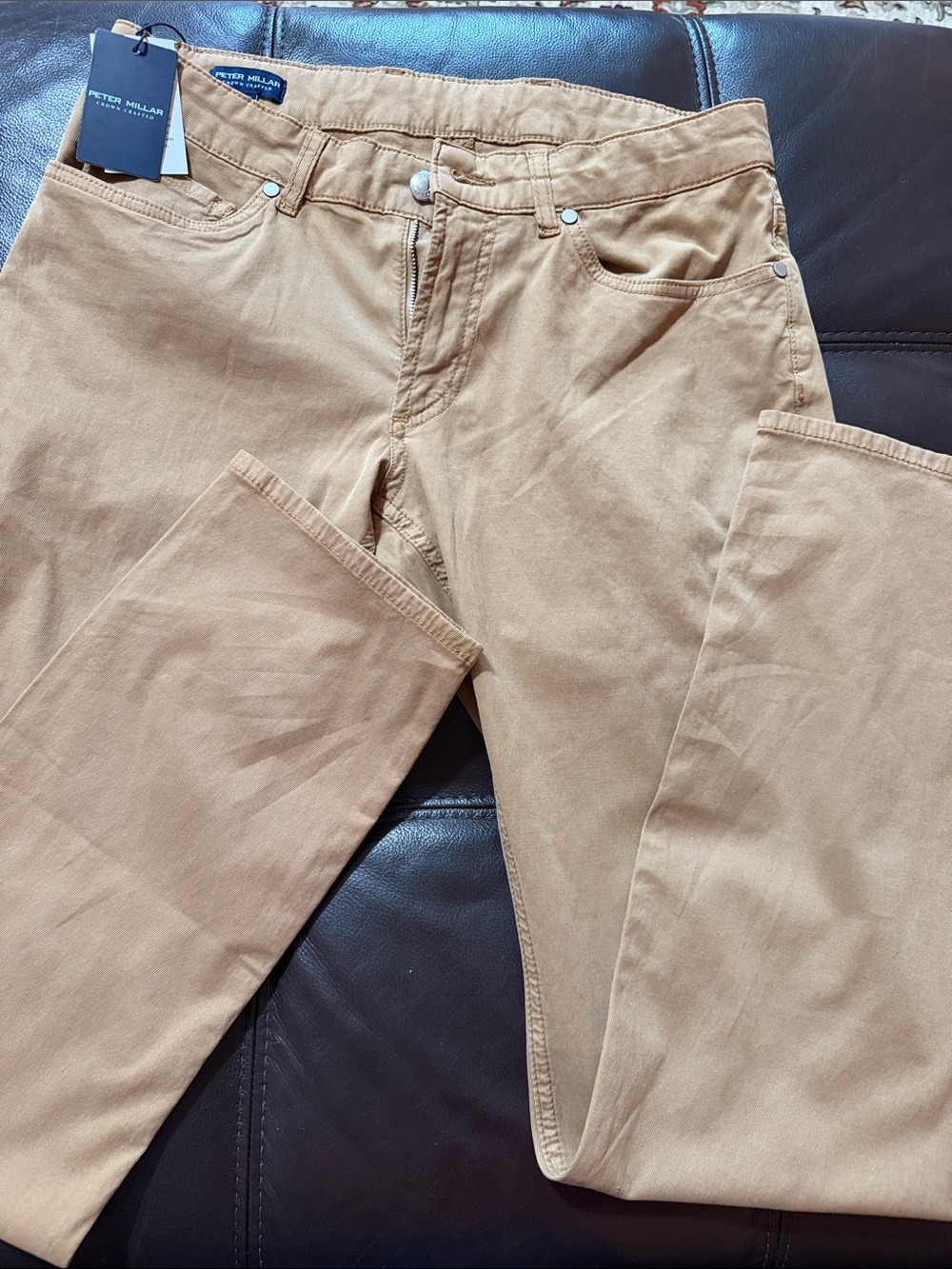 Peter Millar Men's Tan Chinos - Classic Cotton Khakis